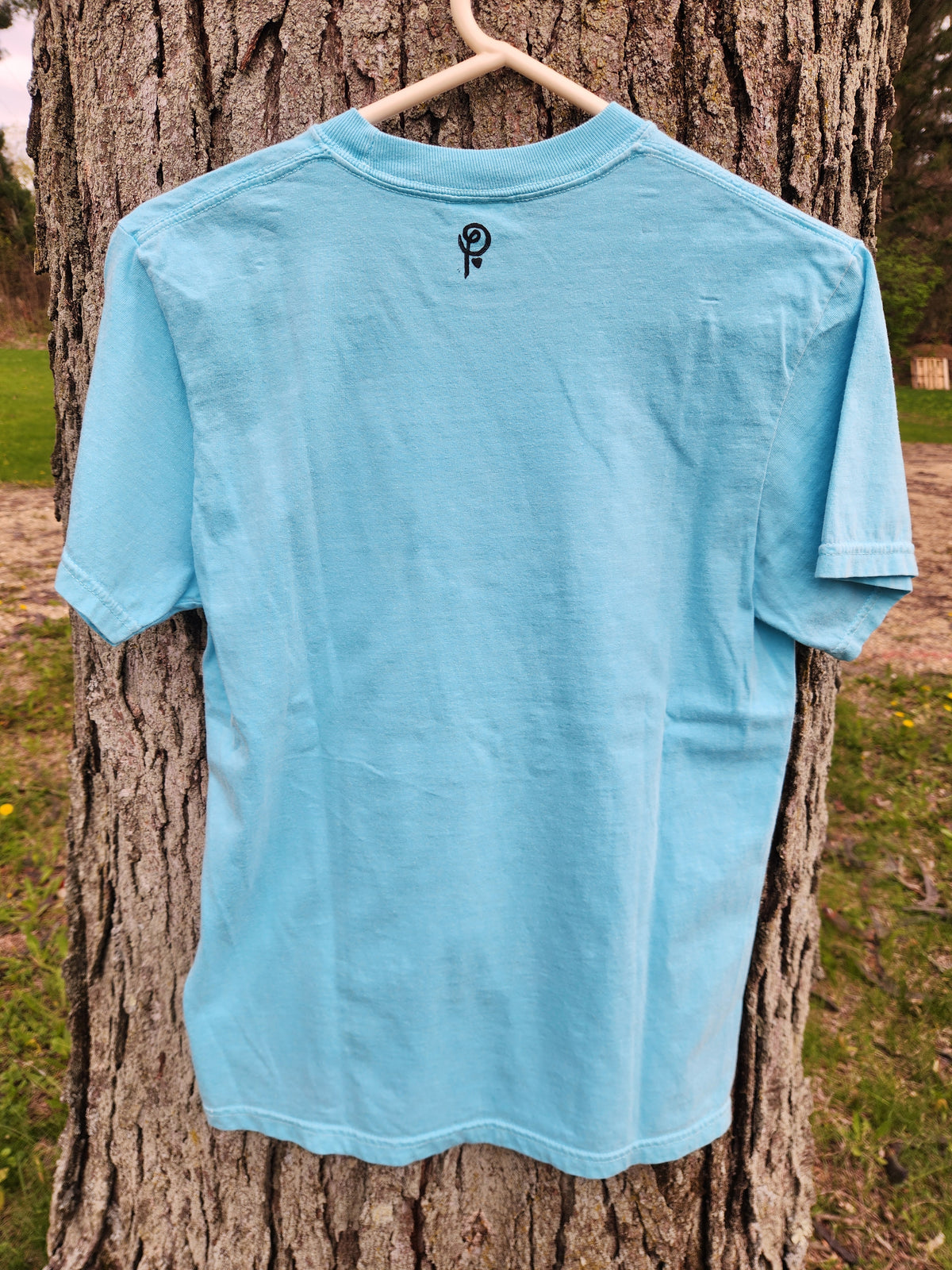 hand printed brook trout shirt - upcycled thrifted tee - small