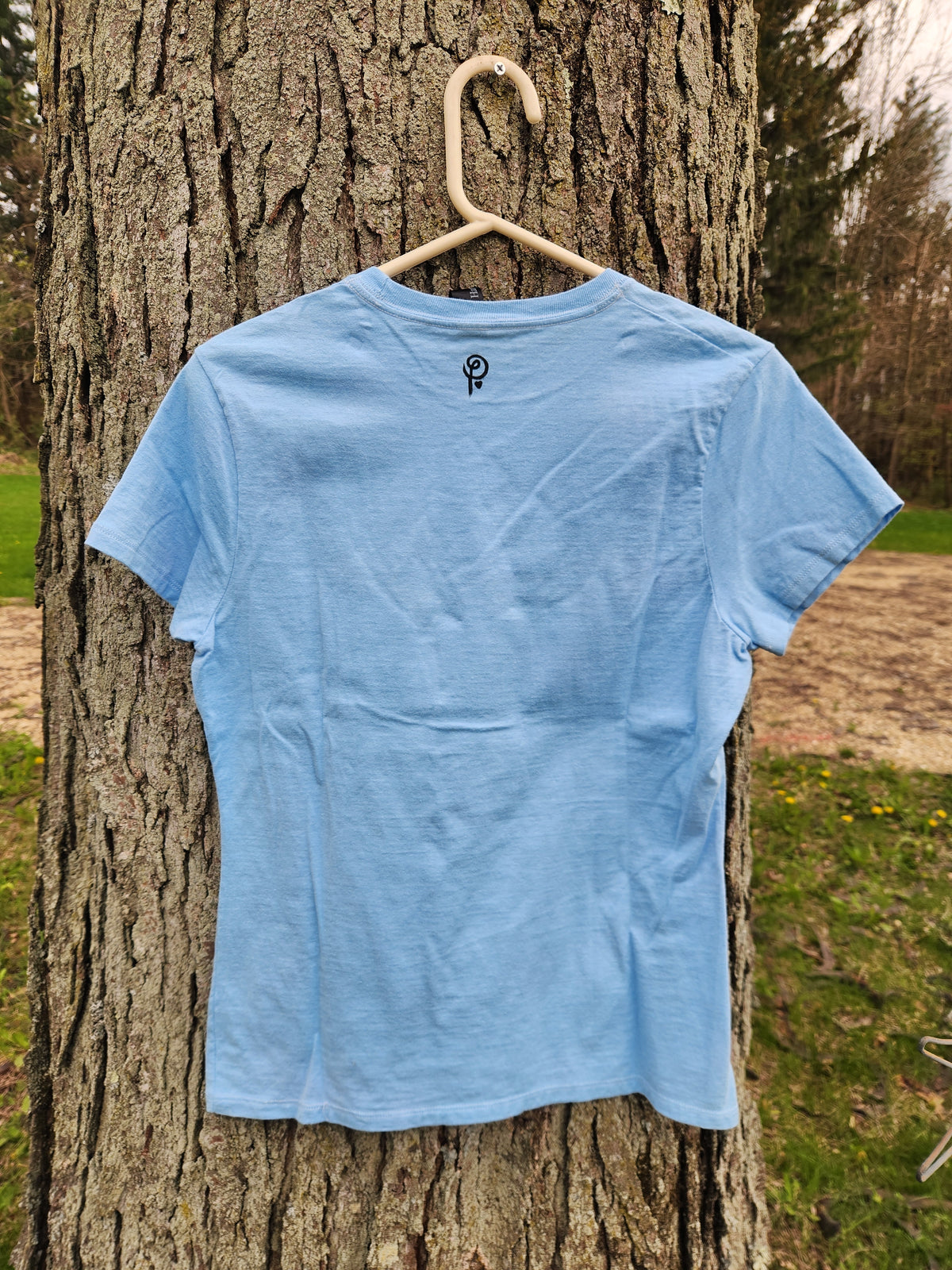 hand printed brook trout shirt - upcycled thrifted tee - small