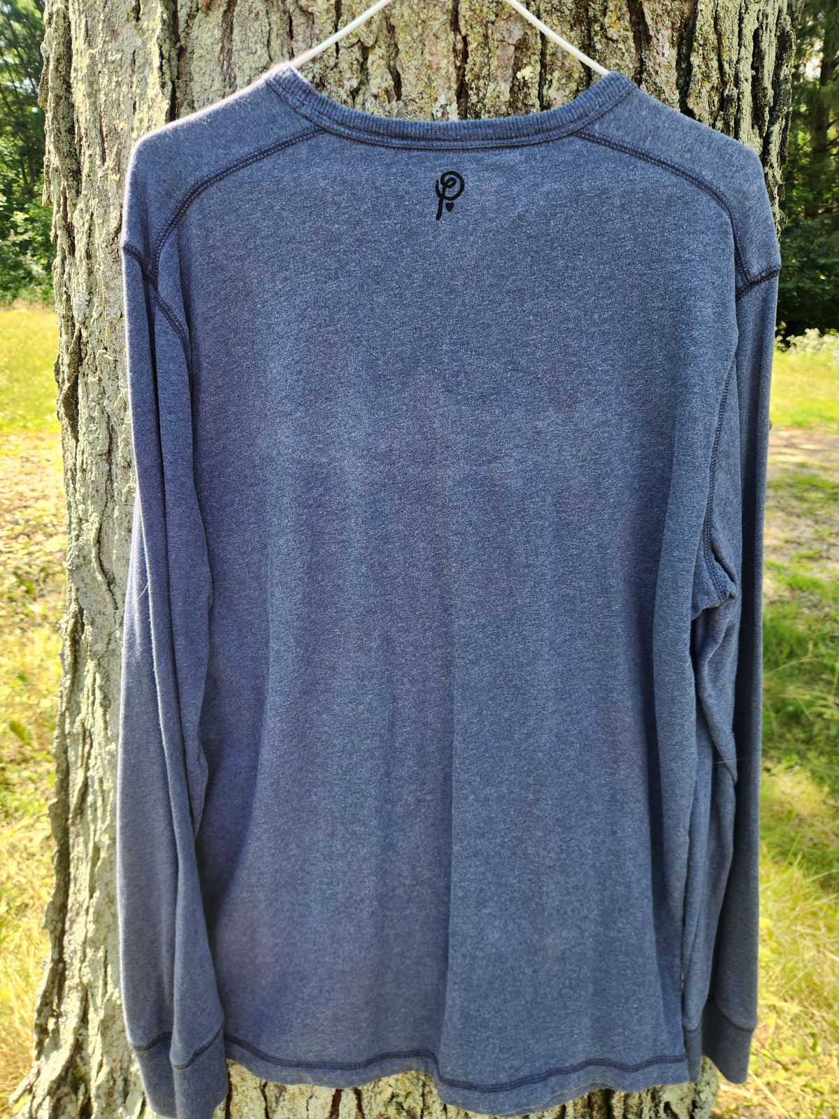 hand printed brown trout shirt - upcycled thrifted tee - large