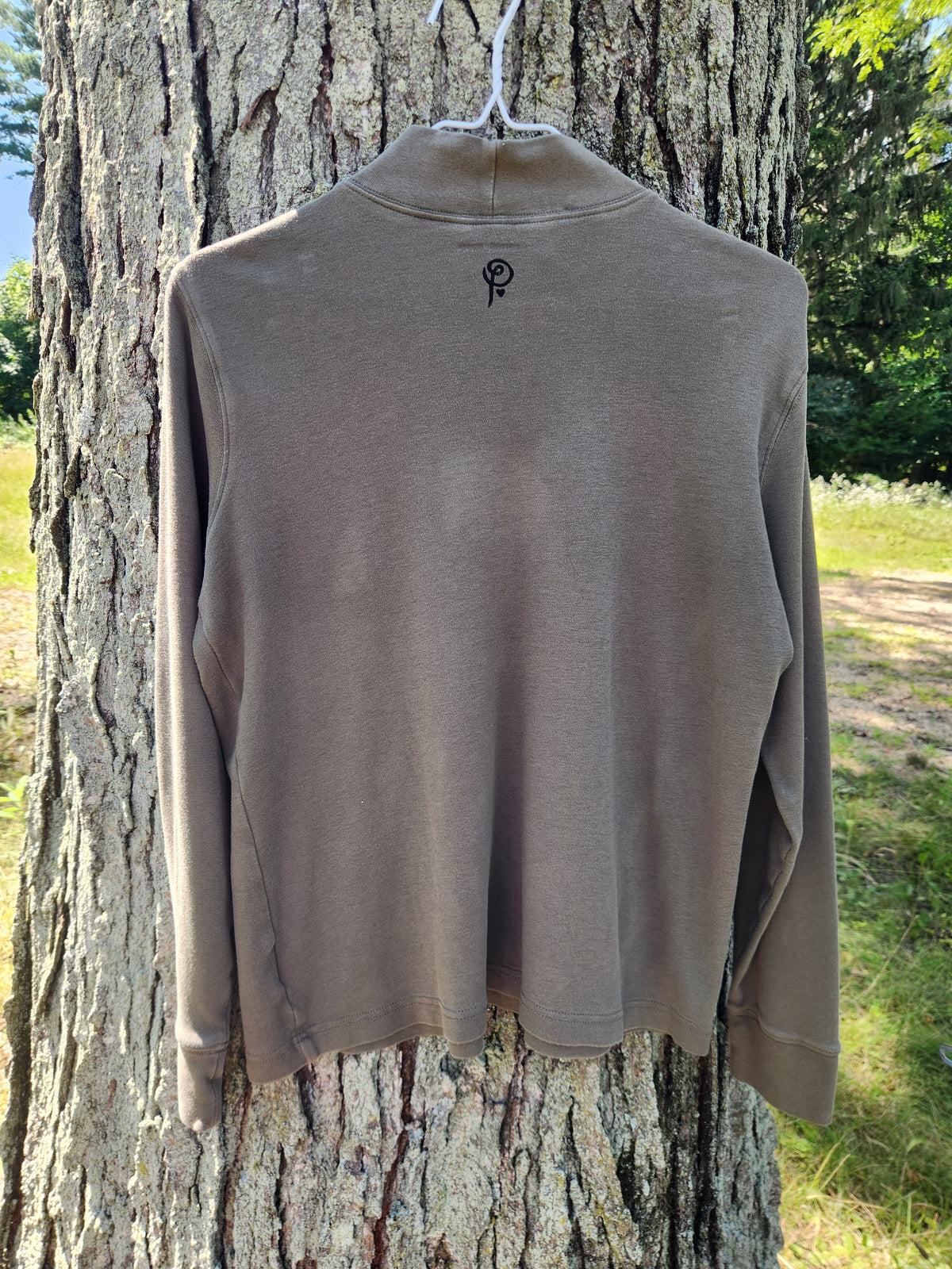 hand printed toad shirt - upcycled thrifted turtleneck - small
