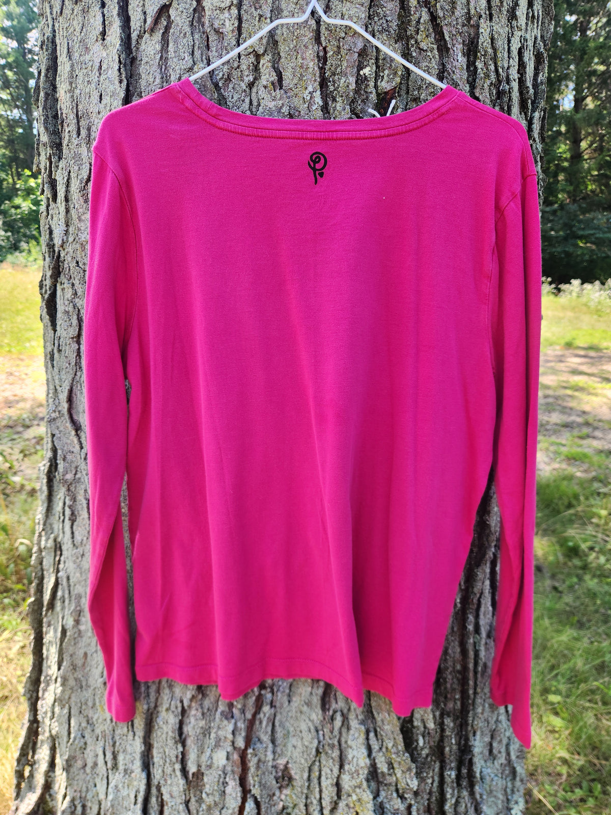 hand printed turtle shirt - upcycled thrifted long sleeve tee - large