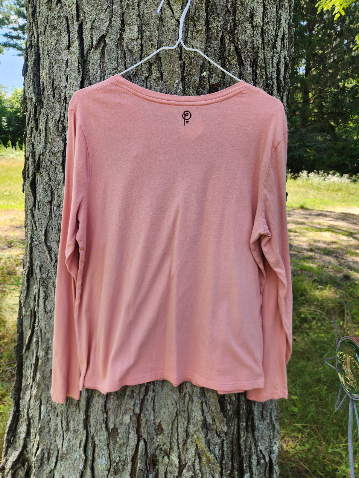 hand printed burrowing owl shirt - upcycled thrifted tee - large