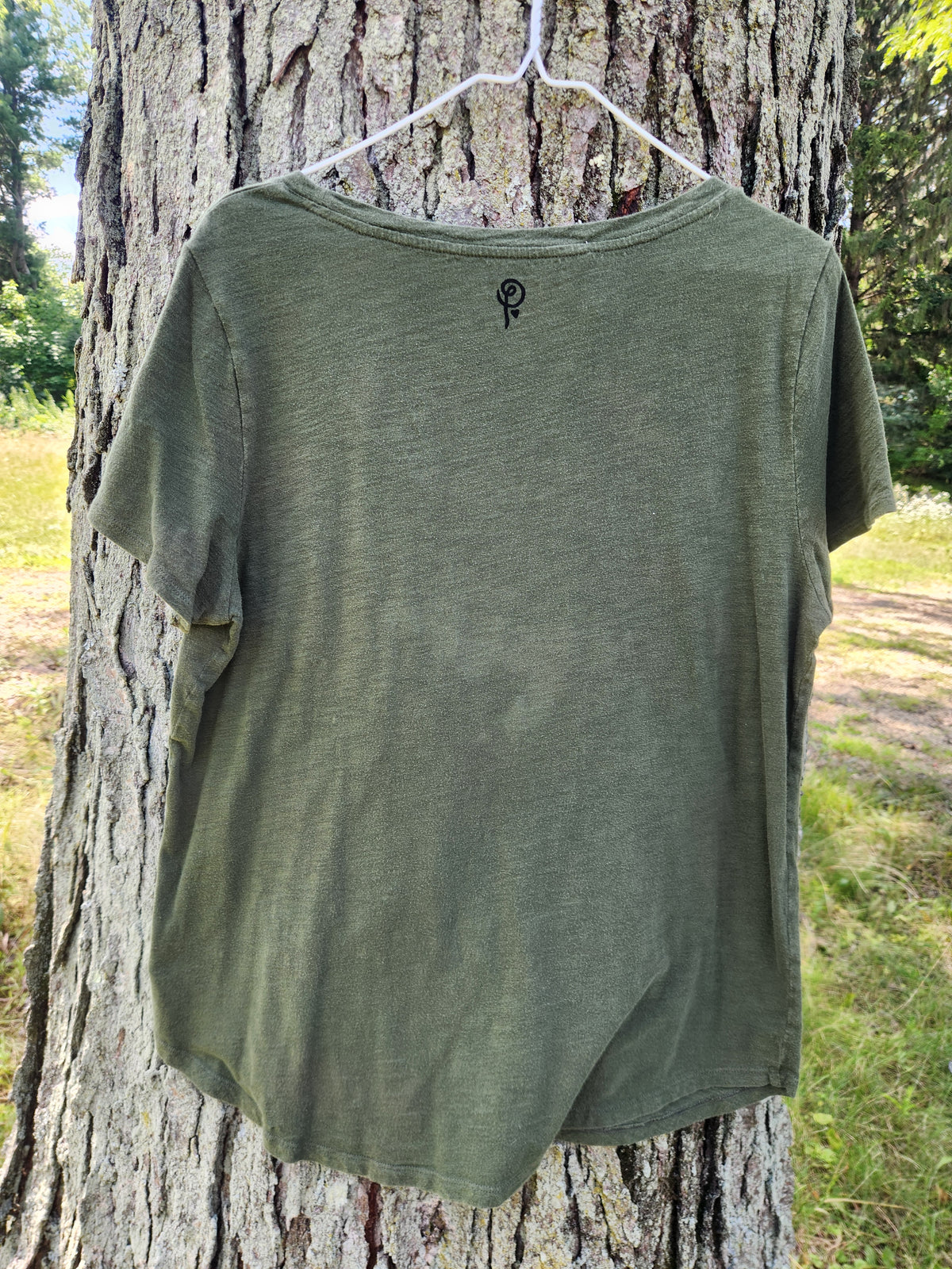 hand printed spruce shirt - upcycled thrifted tee - large tall