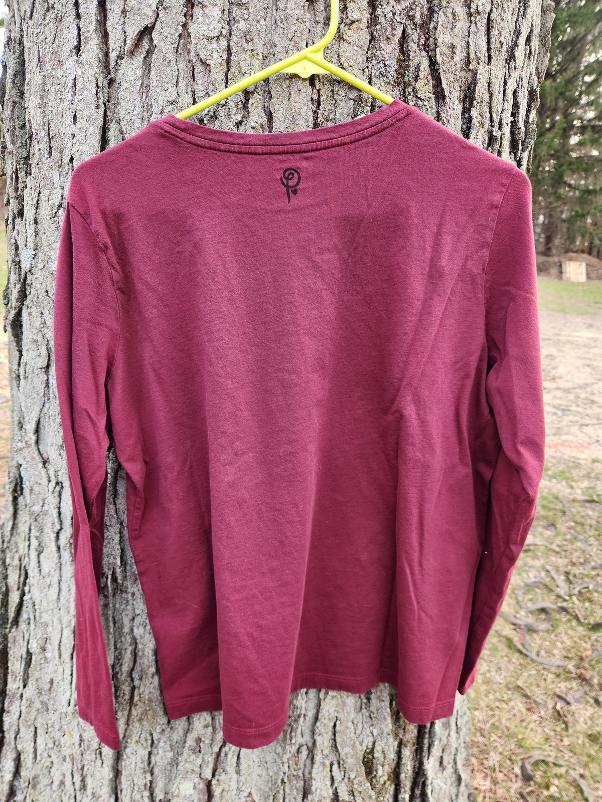 hand printed dancing toad shirt - upcycled thrifted long sleeve tee - medium