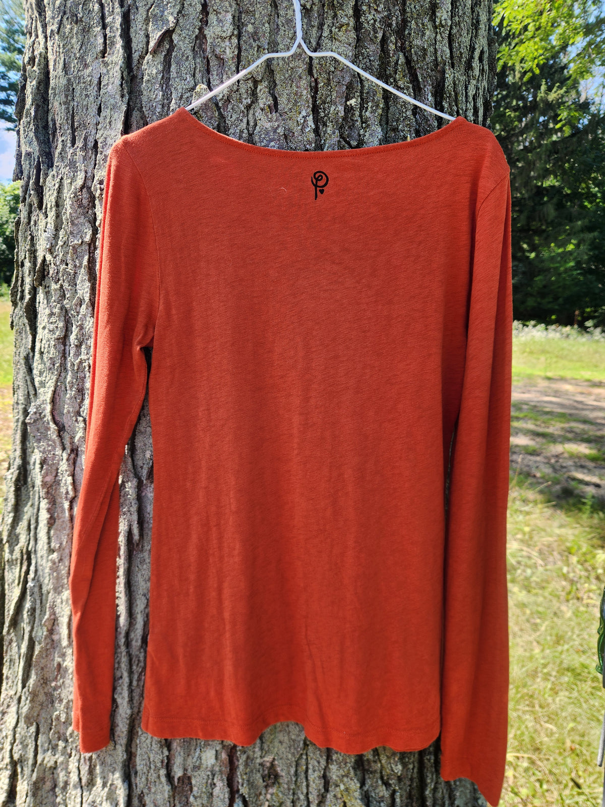 hand printed beetle shirt - upcycled thrifted long sleeve - medium
