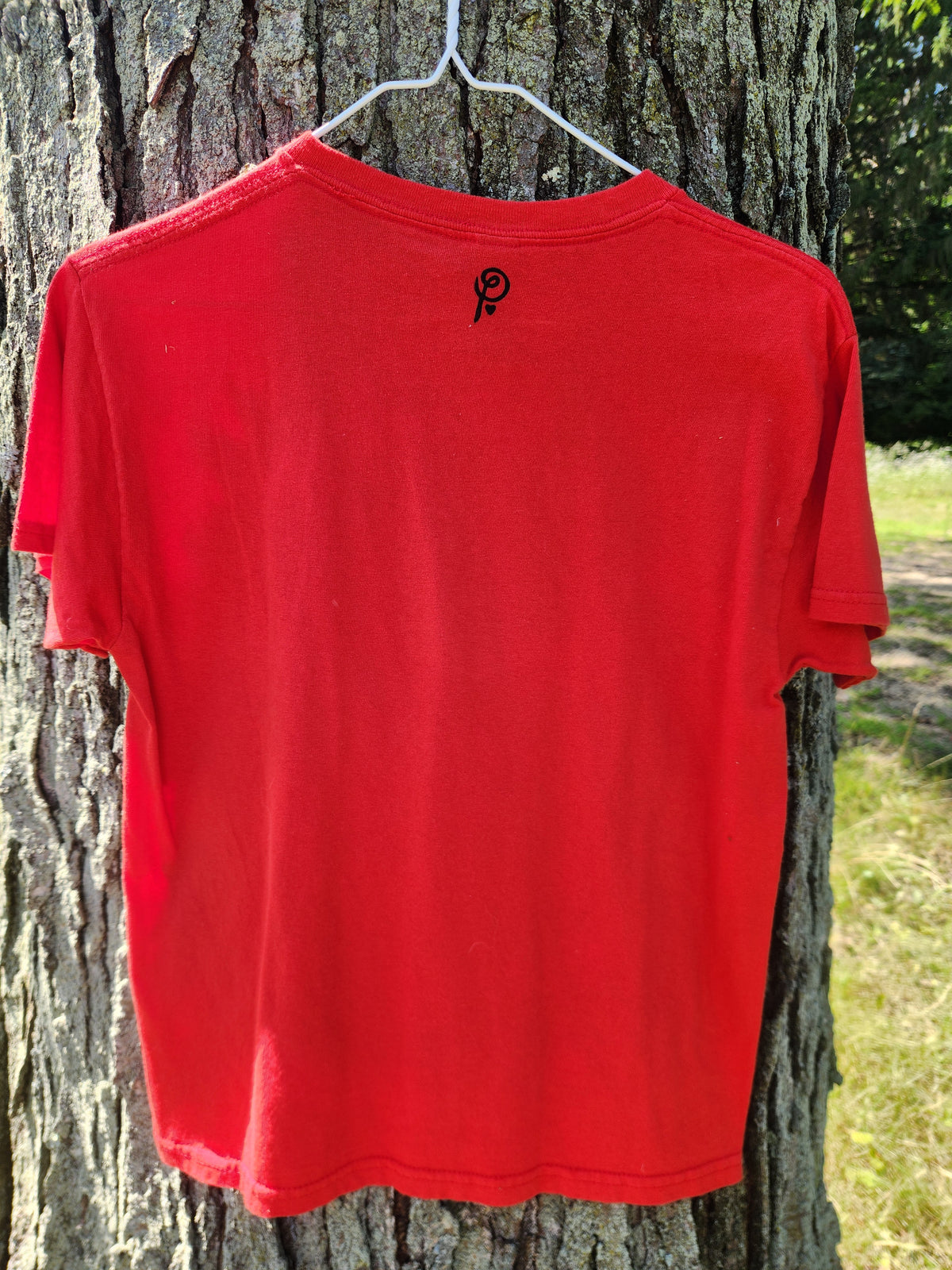 hand printed beetle shirt - upcycled thrifted tee - youth medium