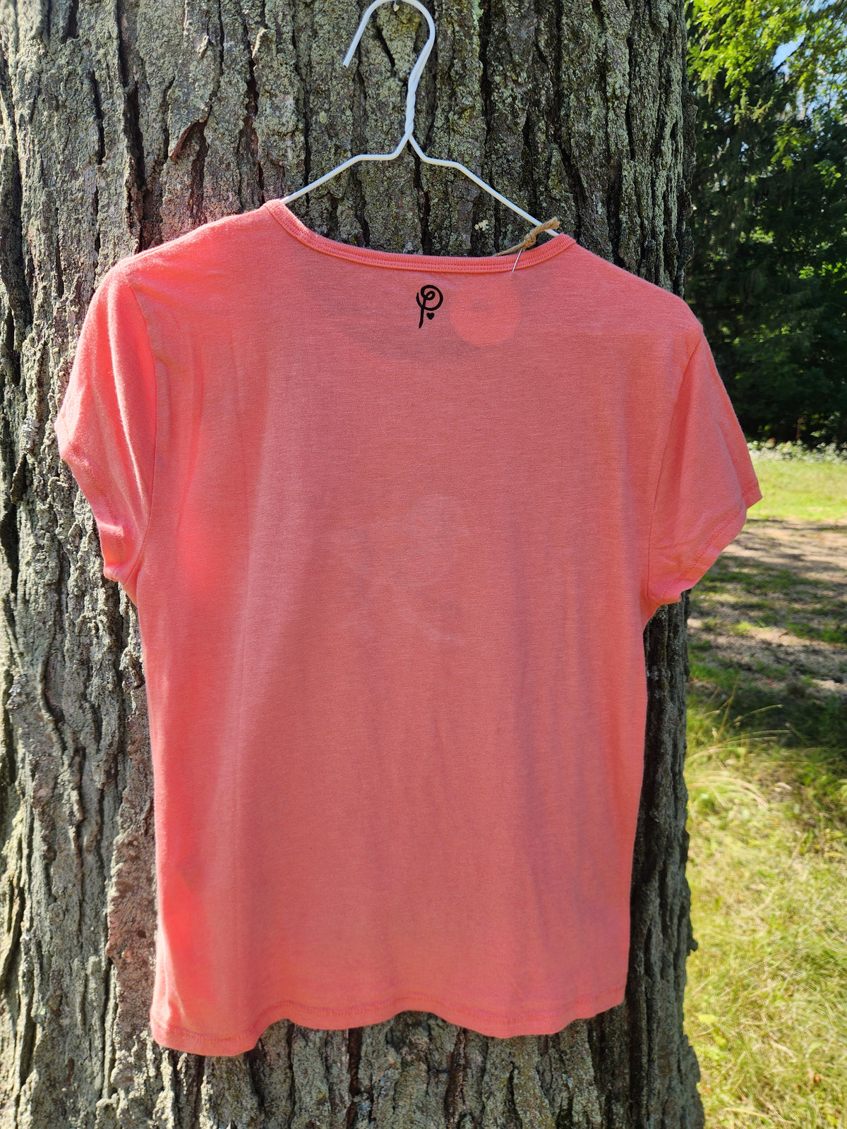 hand printed plover shirt - upcycled thrifted tee - small