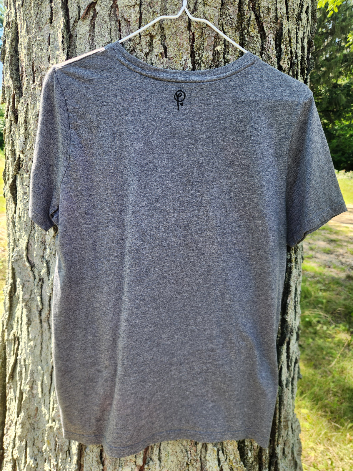 hand printed morels shirt - upcycled thrifted tee - medium