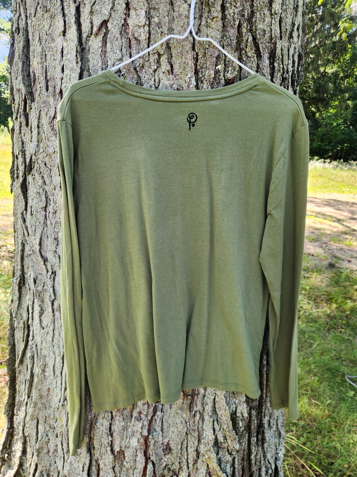 hand printed morels shirt - upcycled thrifted tee - large